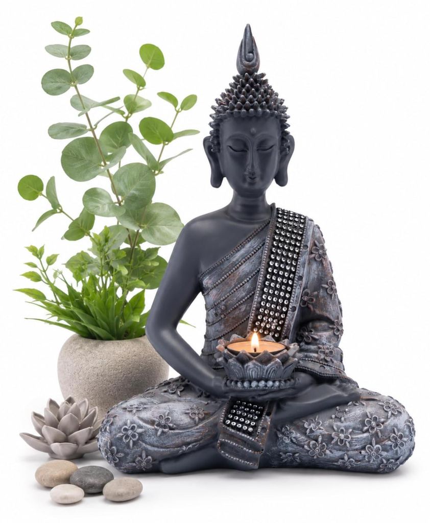 Buddha con portacandela da 30 cm Immagine del prodotto 
