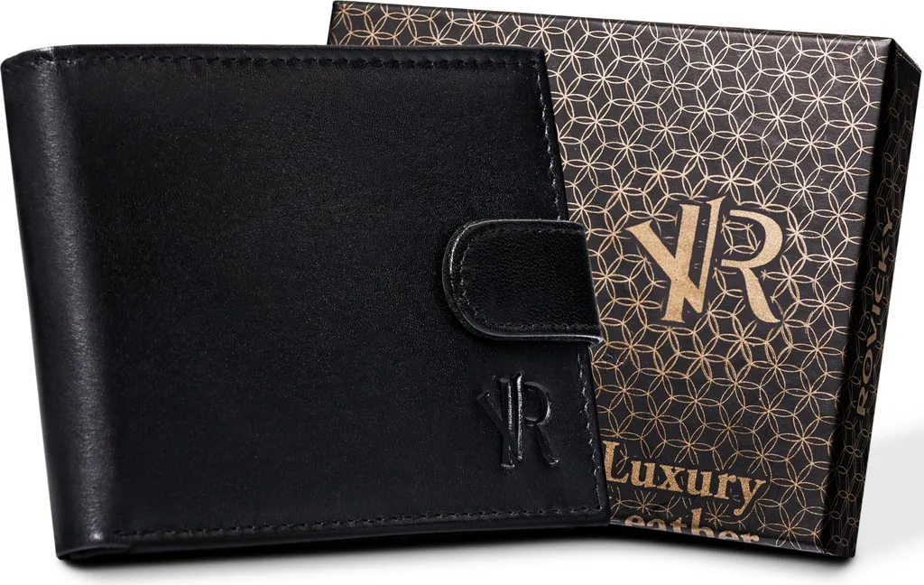 Portafoglio Rovicky Uomo RFID Blocking Pelle Nera 12.5x10 cm