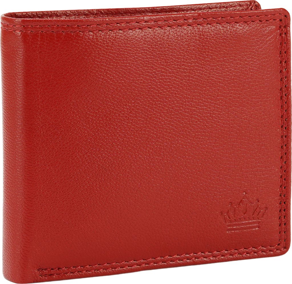 Geldbörse Herren Portemonnaie Rot Echt Leder Börse Querformat Geldbeutel RFID-Schutz MANZA