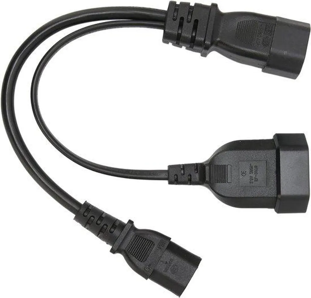 Répartiteur IEC C14-C13 Noir 30cm - Gaine PVC Haute Résistance et Souple