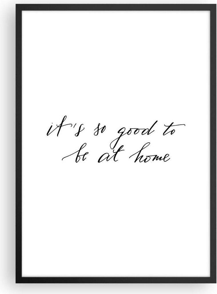 Gerahmtes Poster - Schwarzer Rahmen - Motto Glück Haus - 50x70 cm - Wand Bild - Wanddeko - Wandbilder - Kunstposter - Wandposter - Bilderrahmen - ...