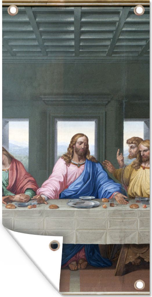MuchoWow 40x80 cm Outdoor-Poster Gartendeko Sichtschutz Garten Poster für den Garten Das letzte Abendmahl - Leonardo da Vinci
