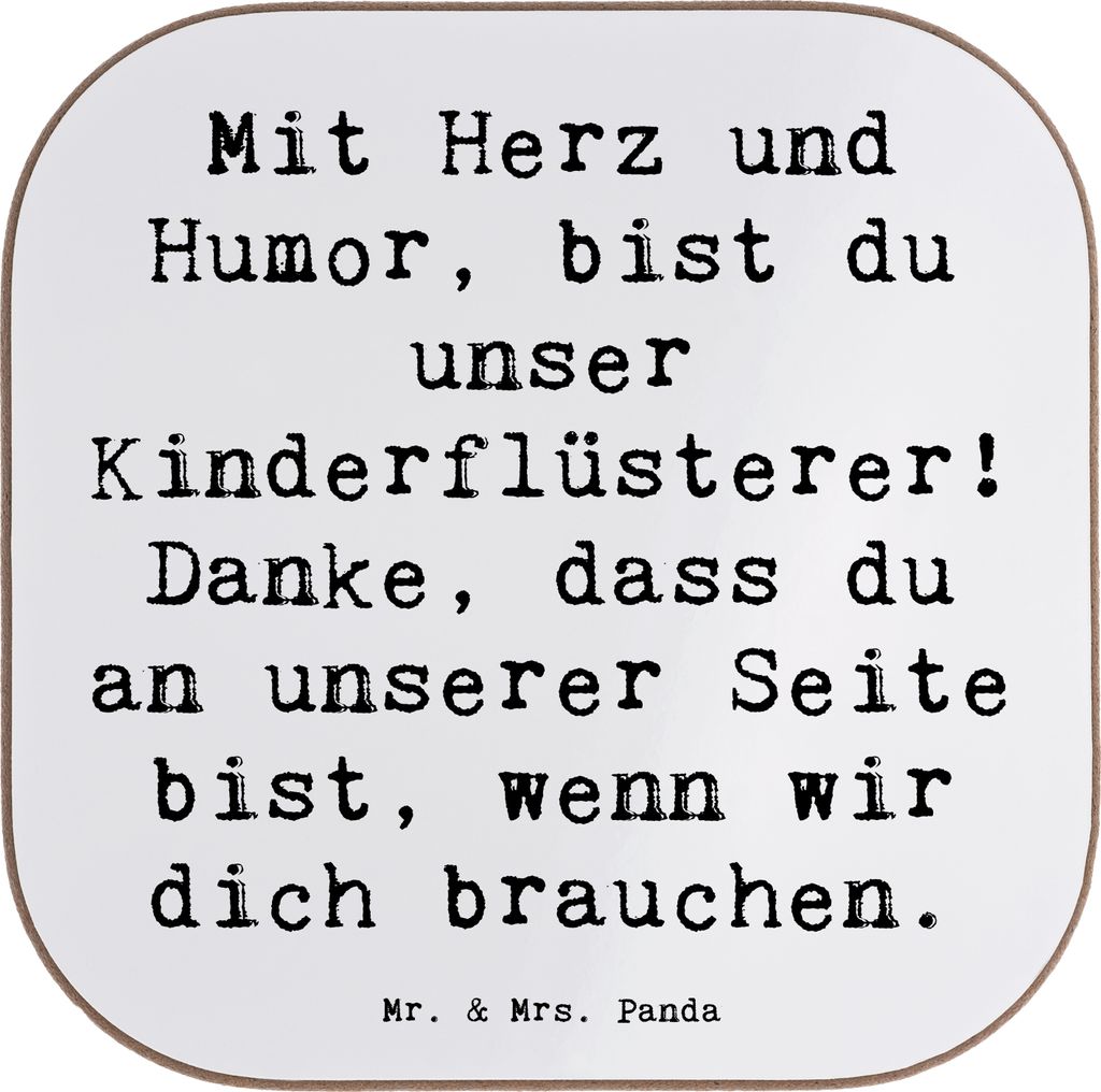 Mr. & Mrs. Panda Tassenuntersetzer Spruch Baby-Sitter Engelflüsterer - Weiß - Geschenk, Untersetzer Gläser, Dankbarkeit, Kinderflüsterer, Bedan...