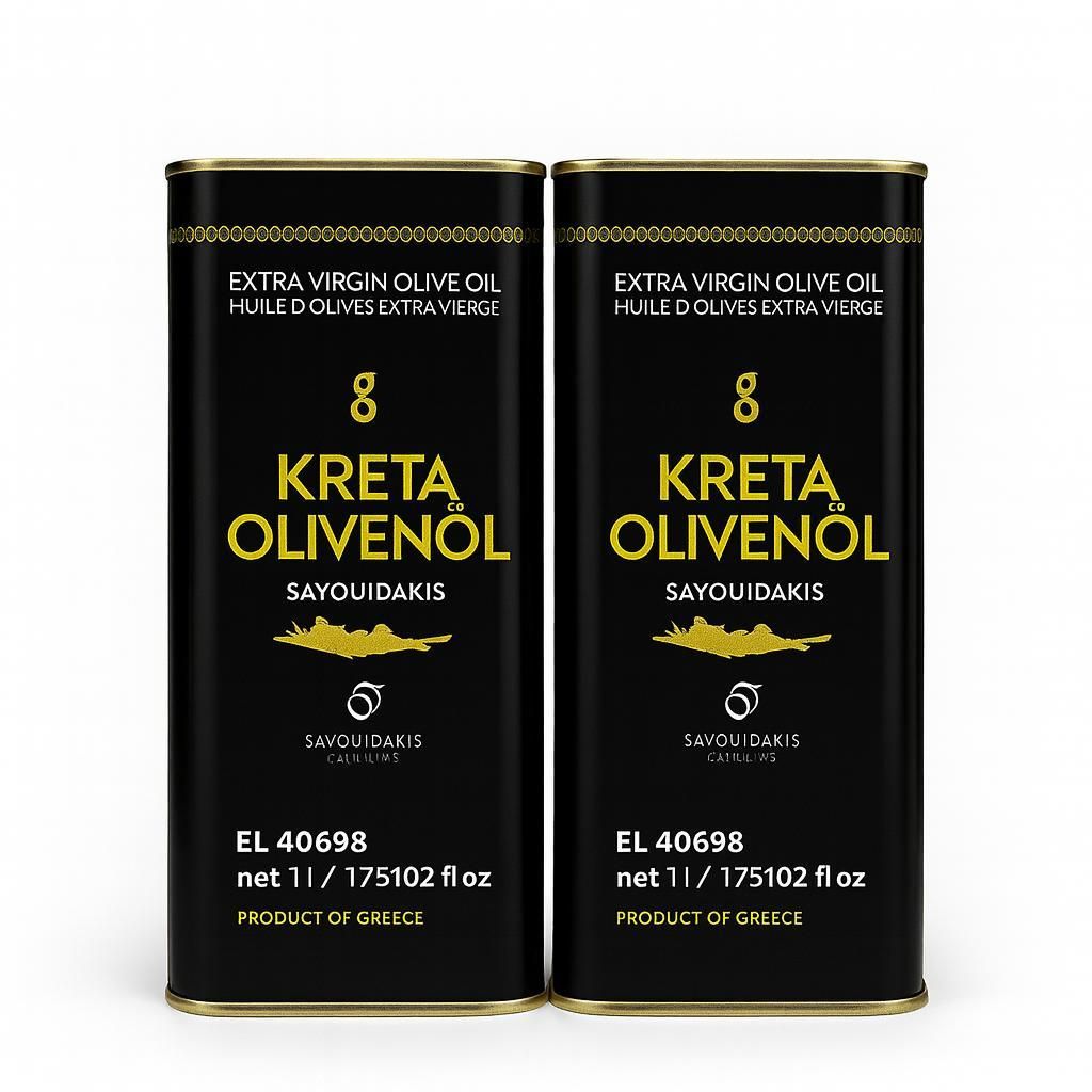 Golden Creta, natives Olivenöl extra aus Kreta 2x1 Liter Kanister, frische Ernte