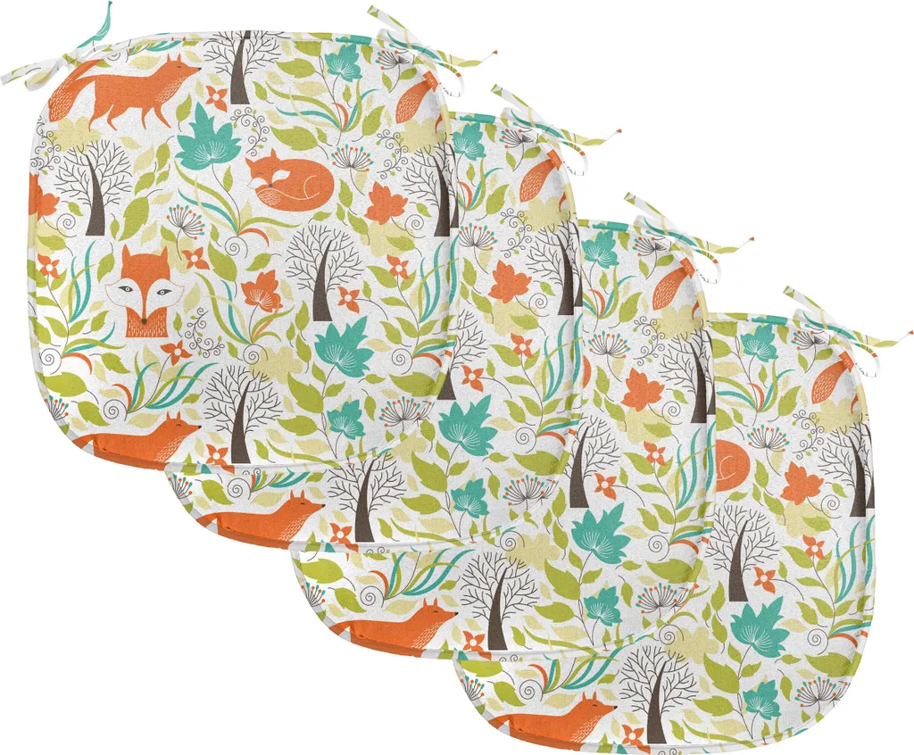 Coussin de Siège pour Cuisine et Salle à Manger 40x40 cm Lot de 4 Fox