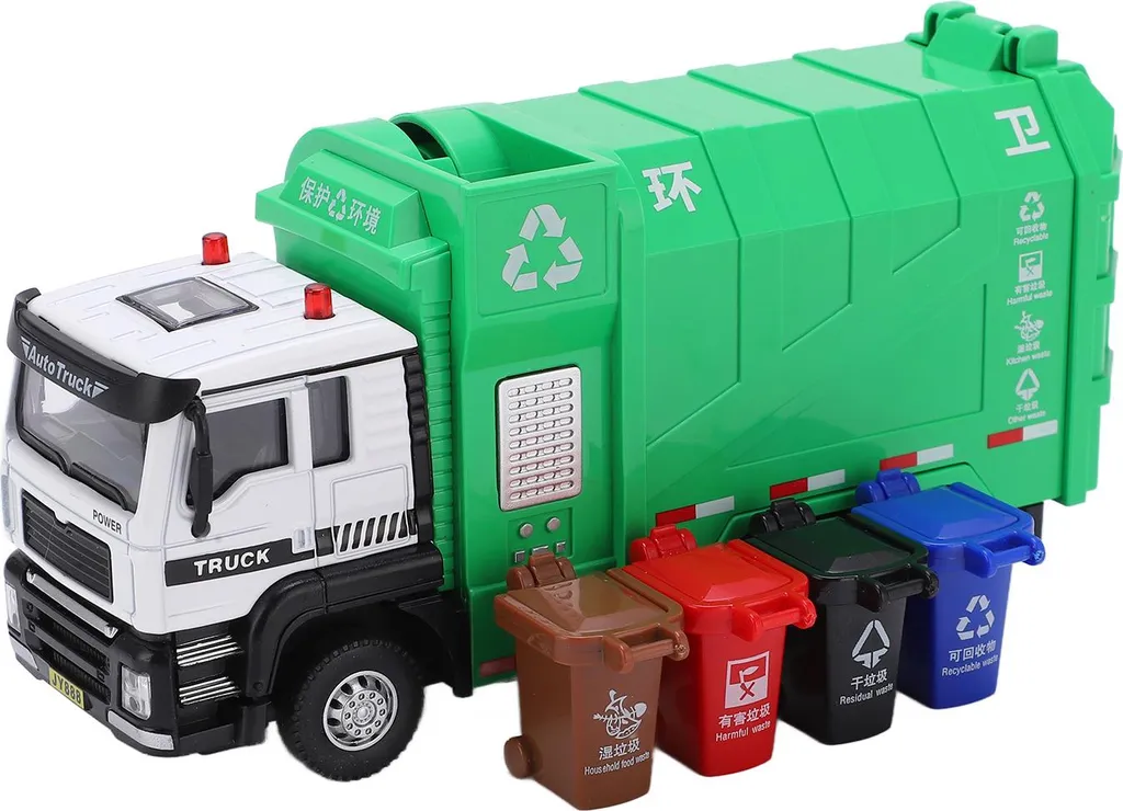Camion-poubelle solide en métal pour éviter les jouets cassés 1:50