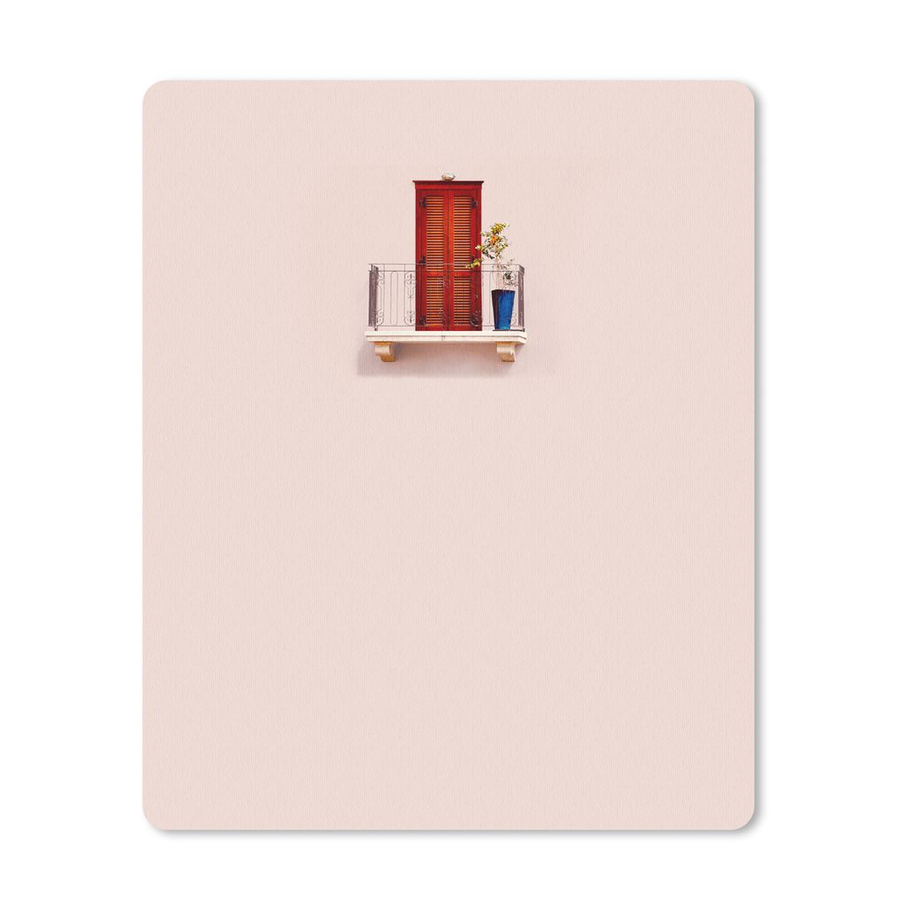 MuchoWow Mauspad Mousepad Tür - Rot - Pastell - Architektur 19x23 cm - Mousepads - Maus Mat - Pad - Mausunterlage - Mauspads - Spielen