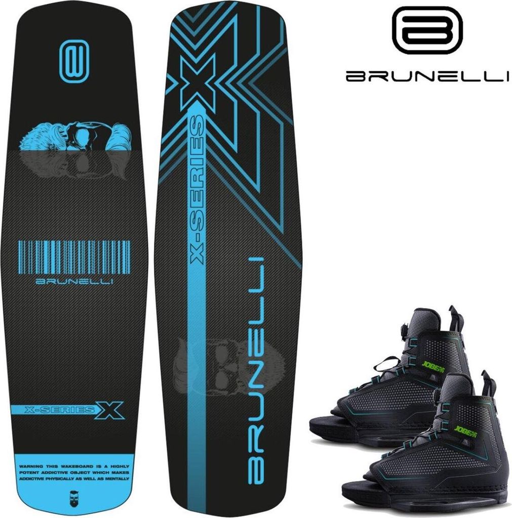 BRUNELLI Wood Flex Pro Cablepark Wakeboard SET 141cm Jobe Maze Bindung Grindbase Type A