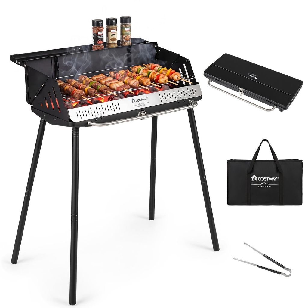 Grill węglowy COSTWAY, przenośny, idealny na kemping, z Zdjęcie produktu 