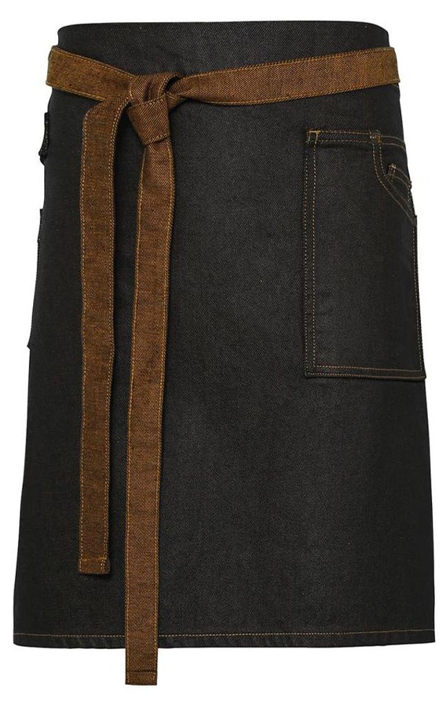 Premier - Taillenschürze "Division", Waxed Look LT3712 (Einheitsgröße) (Schwarz/Hellbraun)