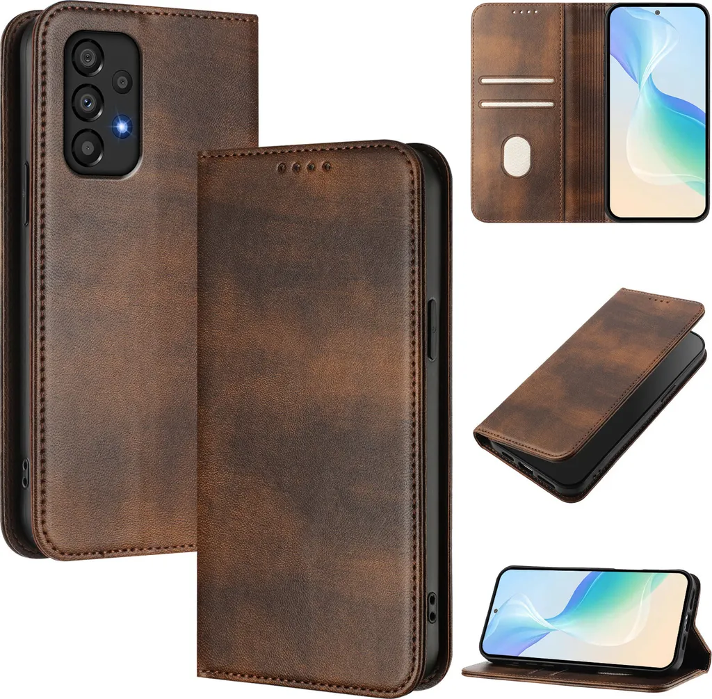 Cover Slim Samsung Galaxy A33 5G Marrone Vintage RFID Wallet Case