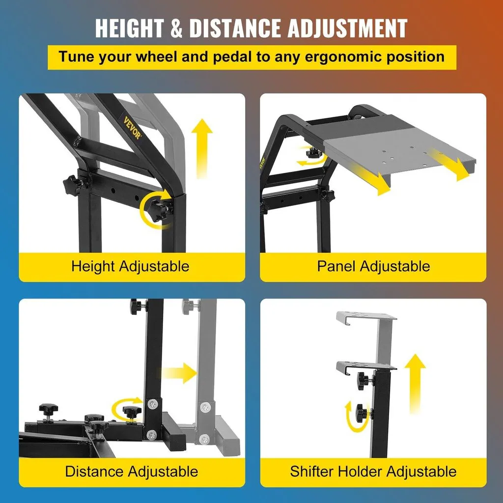 Support de Volant et Pédales Racing Stand pour Châssis Simulation GT - 3