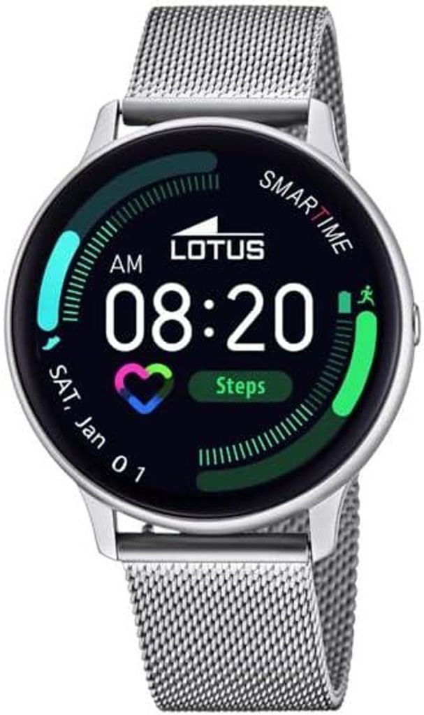 Lotus Smart Watch 50014 A Unisex Edelstahl Armband 42.6 mm Gehäuse Full Touch Display Fitness Uhr Puls HRV Musiksteuerung Kamera Fernbedienung
