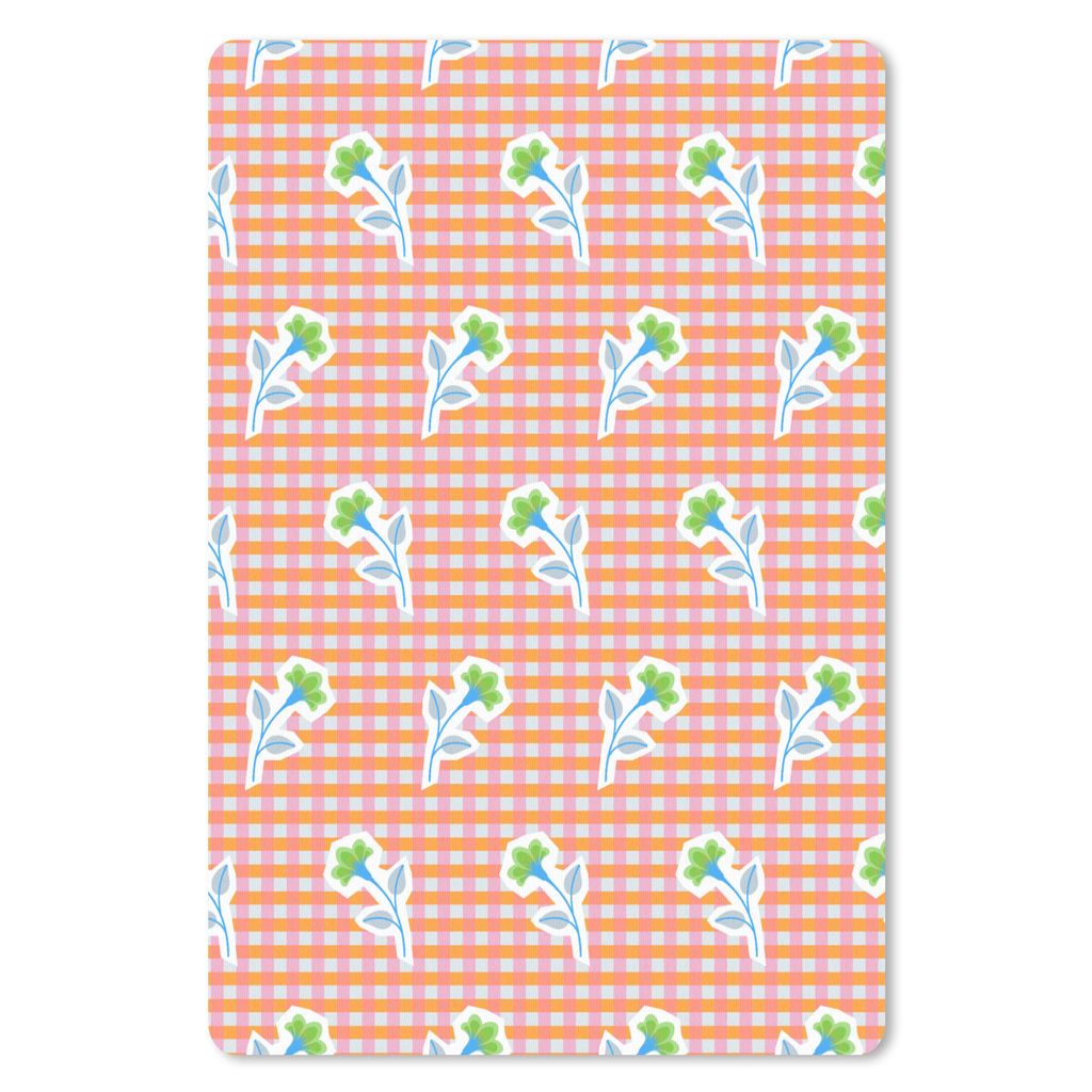 MuchoWow Mauspad Mousepad Blumen - Rauten - Muster 40x60 cm - Mousepads - Maus Mat - Pad - Mausunterlage - Schreibtisch Accesoire