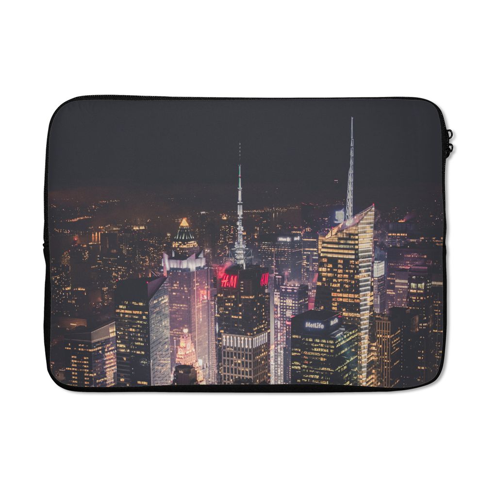 MuchoWow Laptop Hülle 14 ZollNew York - Beleuchtung - Logo Laptoptasche - Laptoptasche - Stoßsicher - Schutzhaube