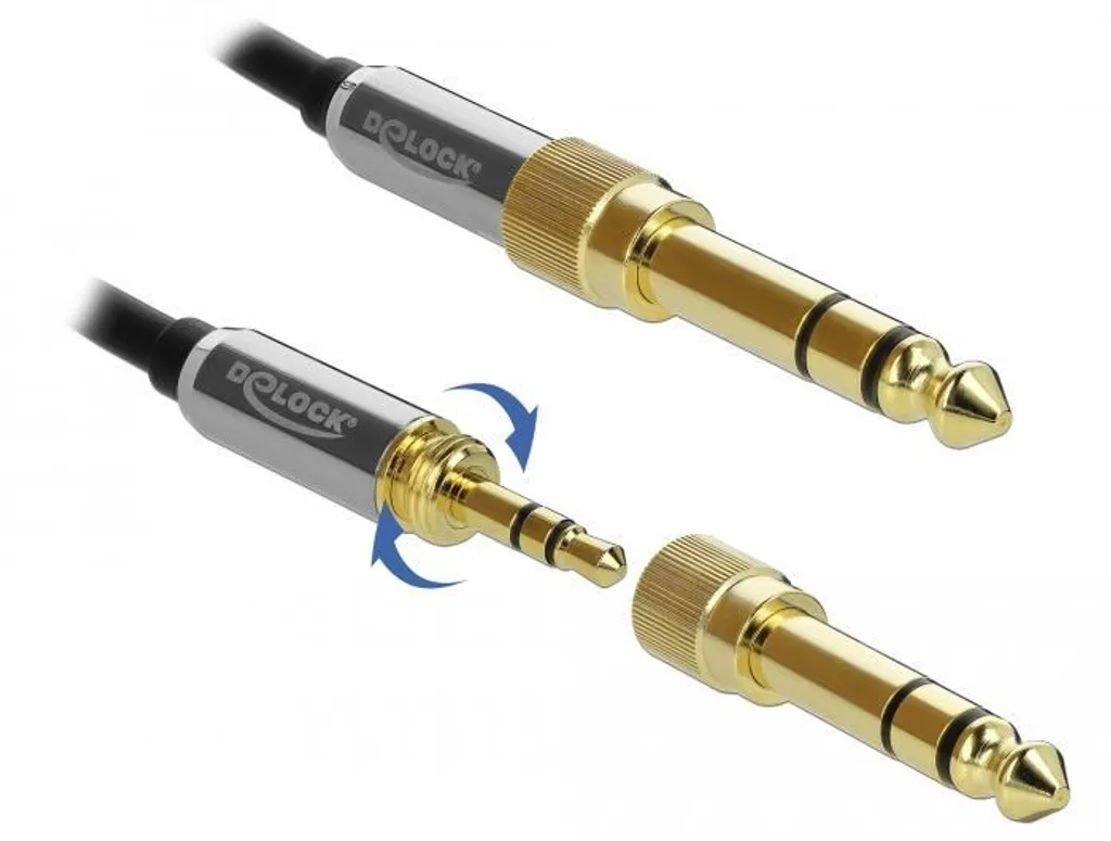 Cavo Audio Delock 85784 Jack 3.5 mm 0.5m Nero Grigio Alta Fedeltà - 8