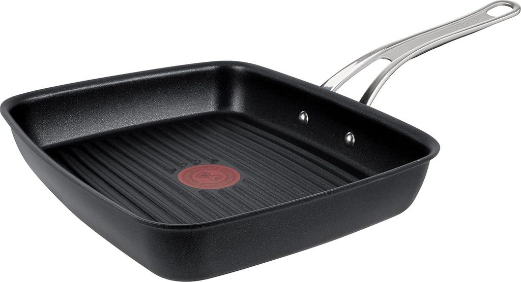 Gegoten Aluminium Grillpan 27 cm x 23 cm geribbeld - Antiaanbaklaag - Inductie & Ofenbeständig