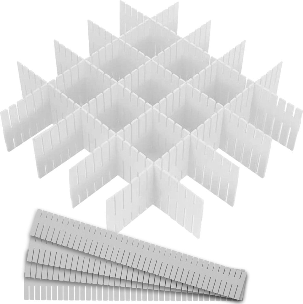 Schubladen-Organizer 4er-Schubladenteiler-Set Anpassbar Verstellbar Erweiterbar 7 cm Hoch 21707