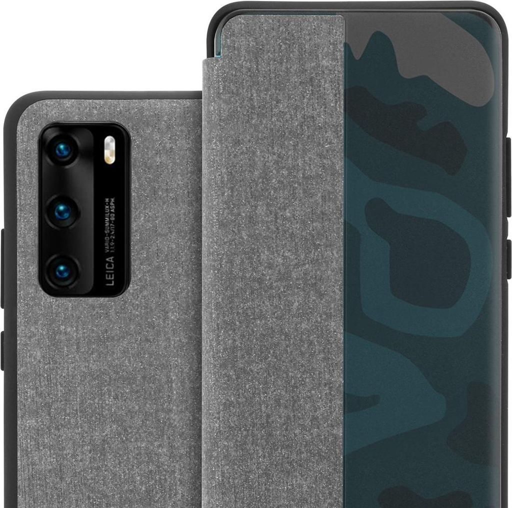 Cadorabo Hülle für Huawei P40 Schutzhülle in Grau Handyhülle Cover Book Case Etui