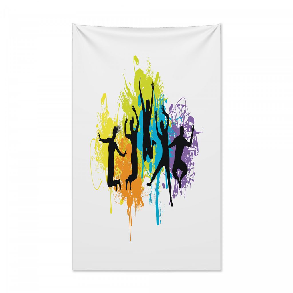 Abakuhaus Jugend Wandteppich und Tagesdecke, Buntes Partyfest aus Weiches Mikrofaser Stoff Kein Verblassen Klare Farben Waschbar, 140 x 230 cm, Meh...