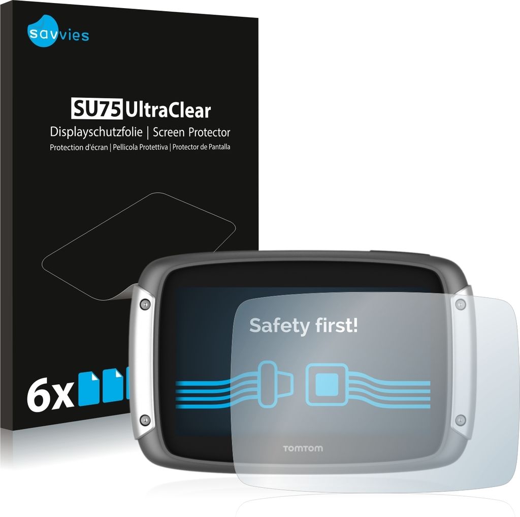 6x Für TomTom Rider 400 Schutzfolie Savvies Displayschutz Display Schutz Folie Klar Transparent
