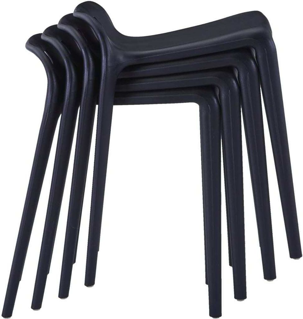 vidaXL Stapelbare Hocker 4 Stk. Schwarz Kunststoff Produktbild 