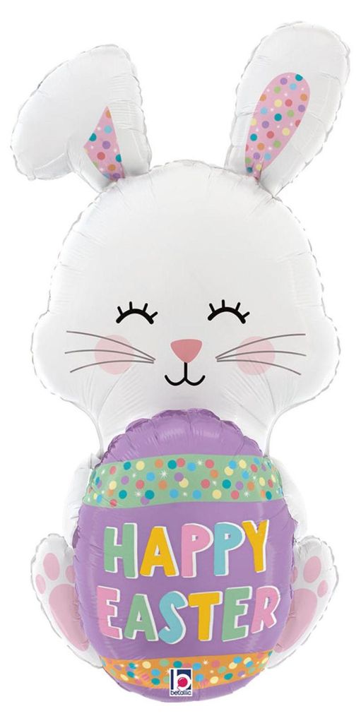36" Folienballon Shape Hase Happy Easter | 91 cm