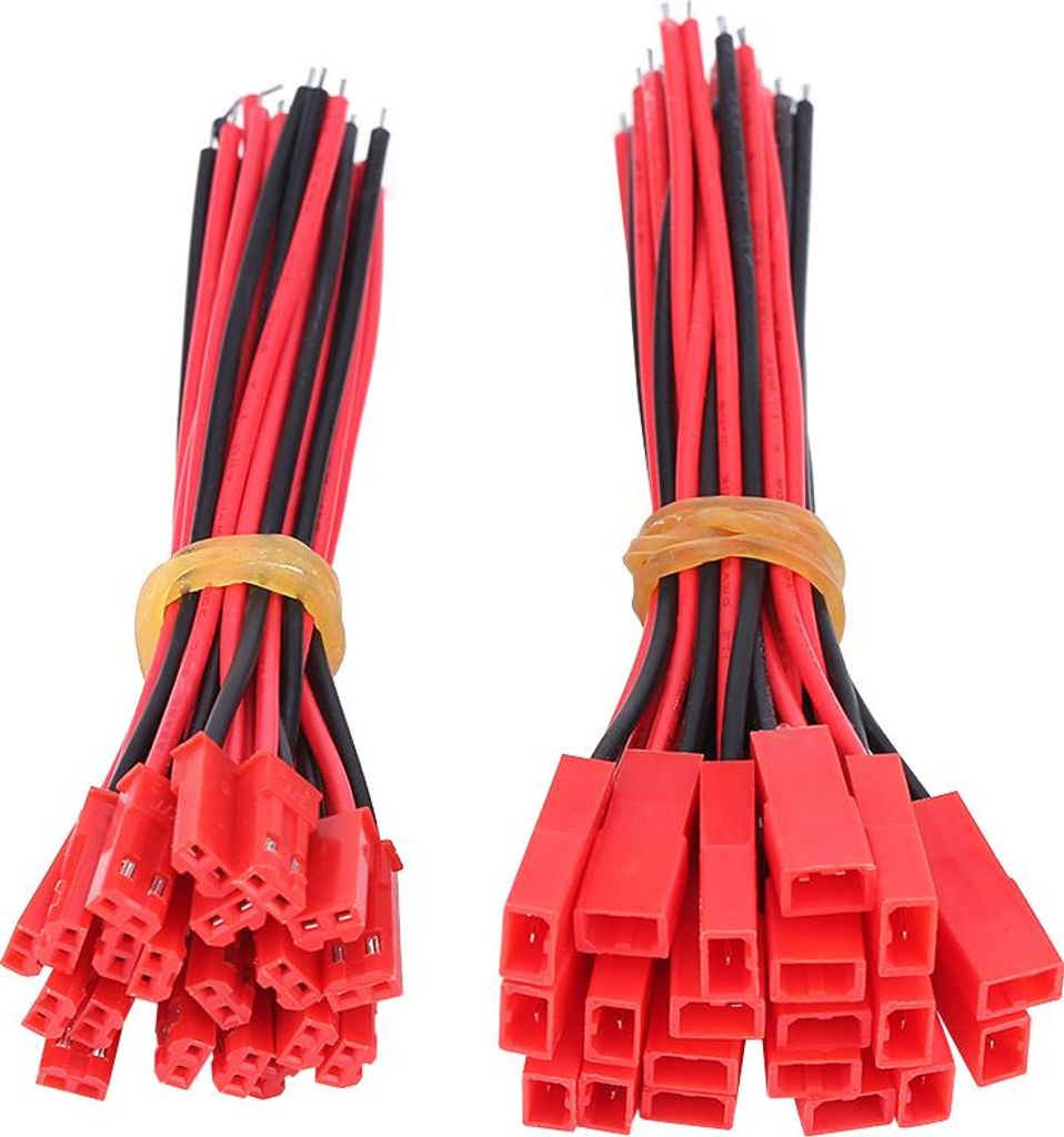 20Pcs JST männliche Kabel 20Pcs JST weibliche Kabel 24 AWG 2 Pin Connector Wire für RC Lipo Akku