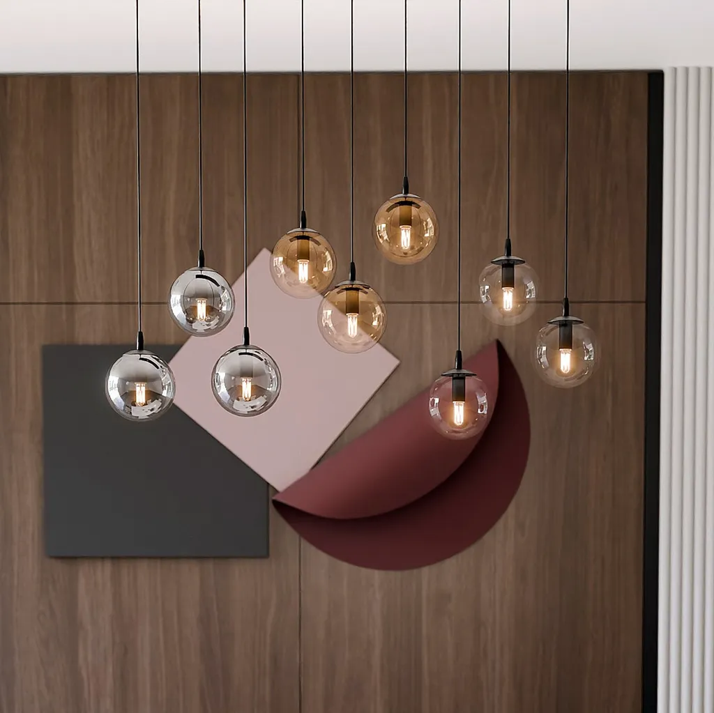 Suspension Plafonnier Multi-bras Cosmo 9 Noir et Or pour Salon - 5