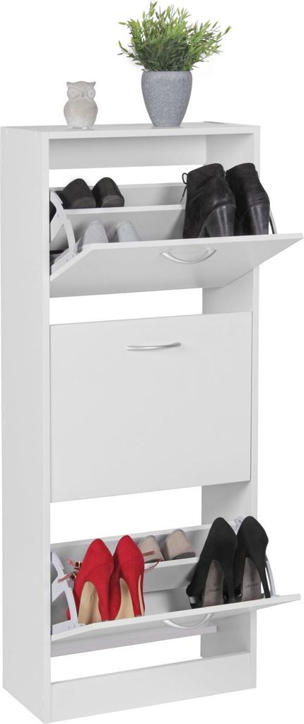 Schuhschrank BELLA mit 3 Fächern zum Klappen Schuhkommode Produktbild 