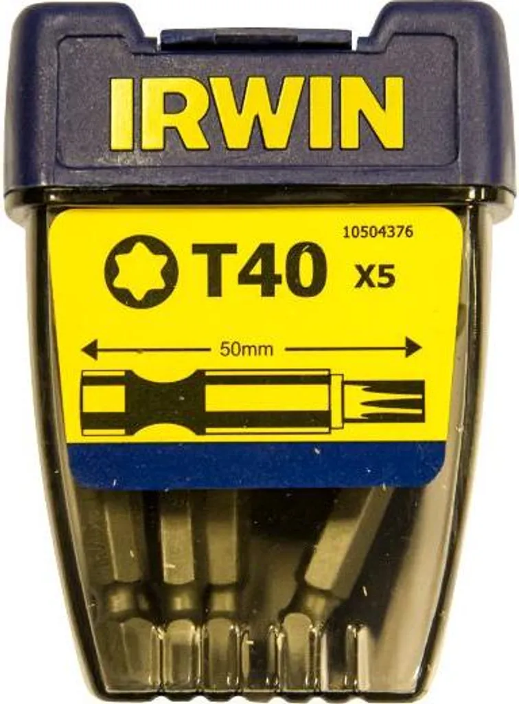 Set 5 Bit Irwin TX40 50mm: Performance Torx per Avvitatori a Impulsi - 1