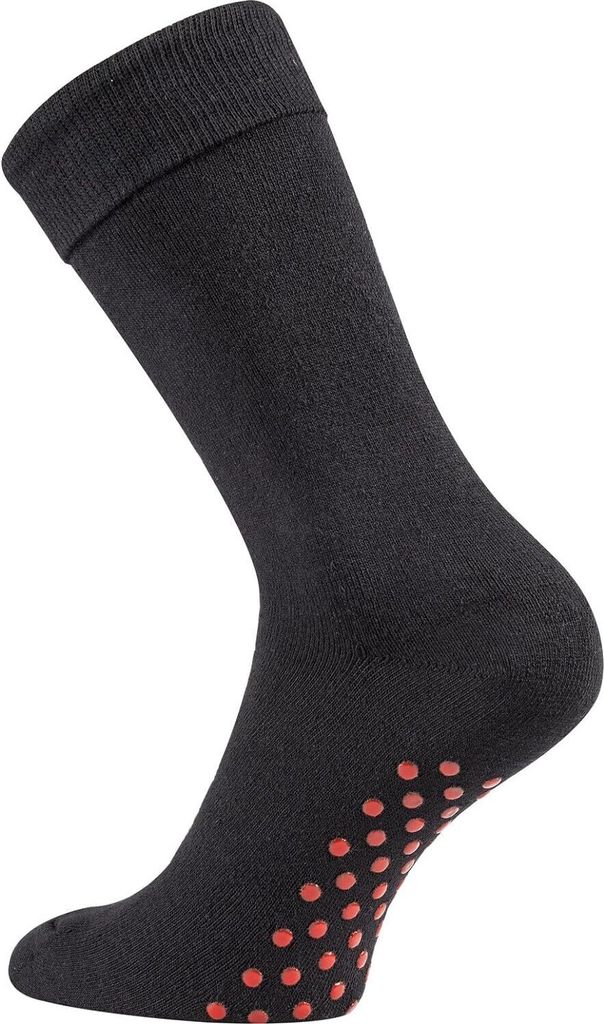 TippTexx 24 2 Paar Homesocks, schwarze ABS-Socken, Stopper-Socken, Anti-Rutsch-Socken, Größe 35-38
