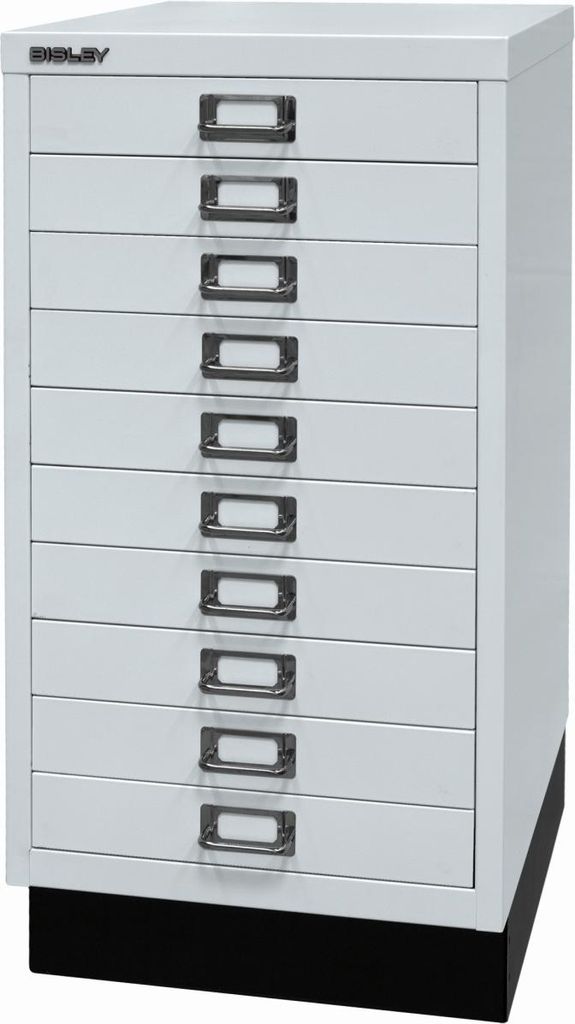 Schubladenschrank MultiDrawer 29er Serie Sockel A3 10 Schubladen lichtgrau