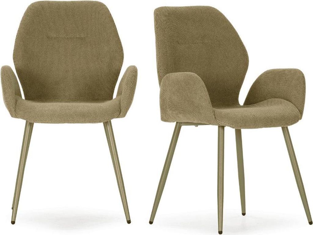 CALICOSY - Stoffsessel 2er-Set mit Metallfüßen H86 cm - SOLA