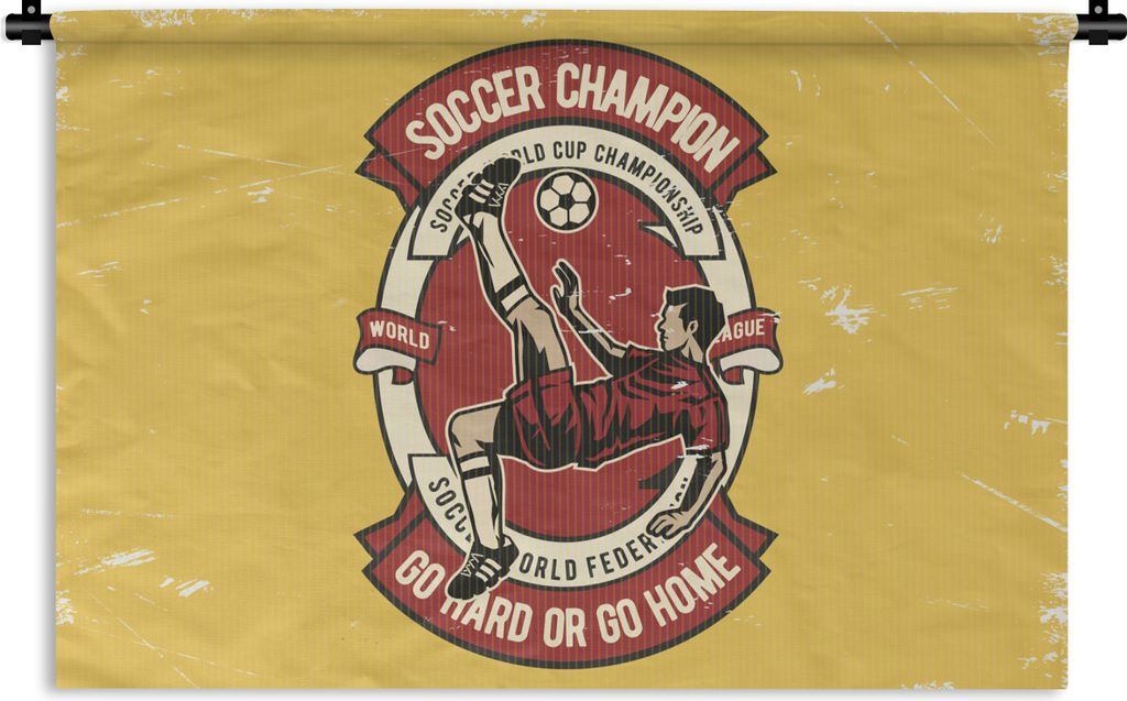 MuchoWow Wandteppich Wandbehang Fußball - Ball - Mann - Vintage 120x80 cm Tapisserie Dekoration Wandtuch - Wanddekorationen - Wandtücher