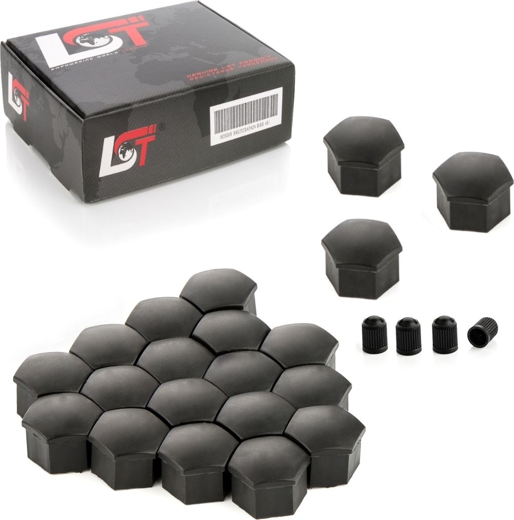 20x Radschrauben Kappen Radschraubenkappen 17 mm schwarz Matt für VW SEAT SKODA
