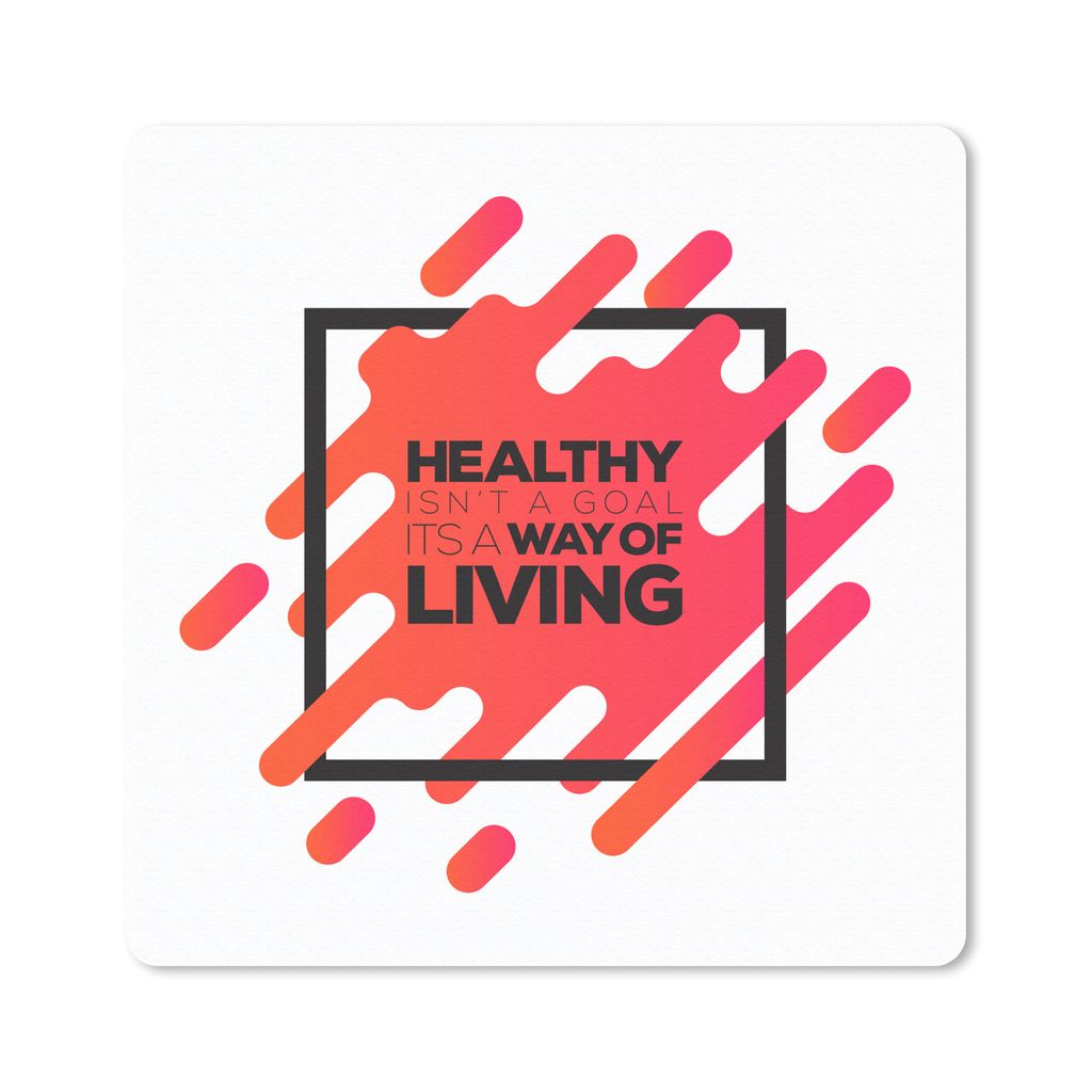 MuchoWow Mauspad Mousepad Zitate - 'Gesundheit ist kein Ziel, sondern eine Lebensweise' - Sprüche 20x20 cm - Mousepads - Maus Mat - Pad - Mausun...