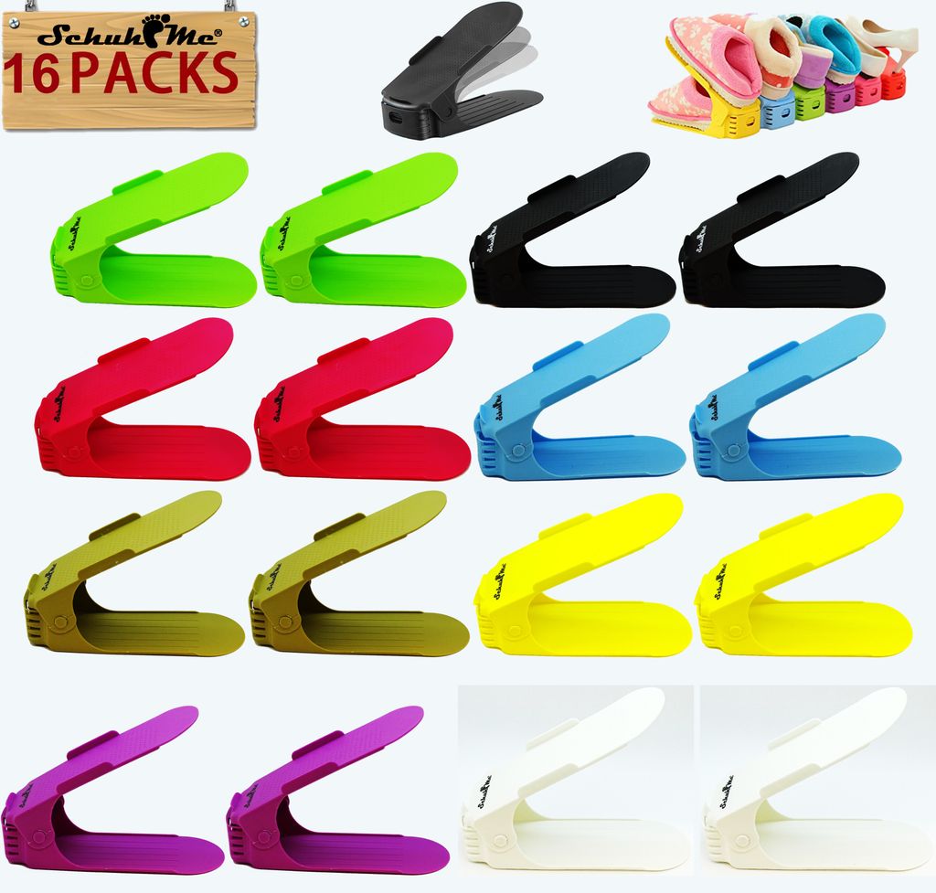 5 x SchuhMe® Verstellbarer Regal Schuhstapler Schuhhalter Schuhaufbewahrung OLIV 