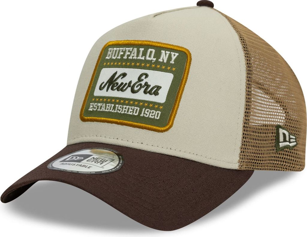 New Era A-Frame Mesh Trucker Cap - BRAND PATCH stone