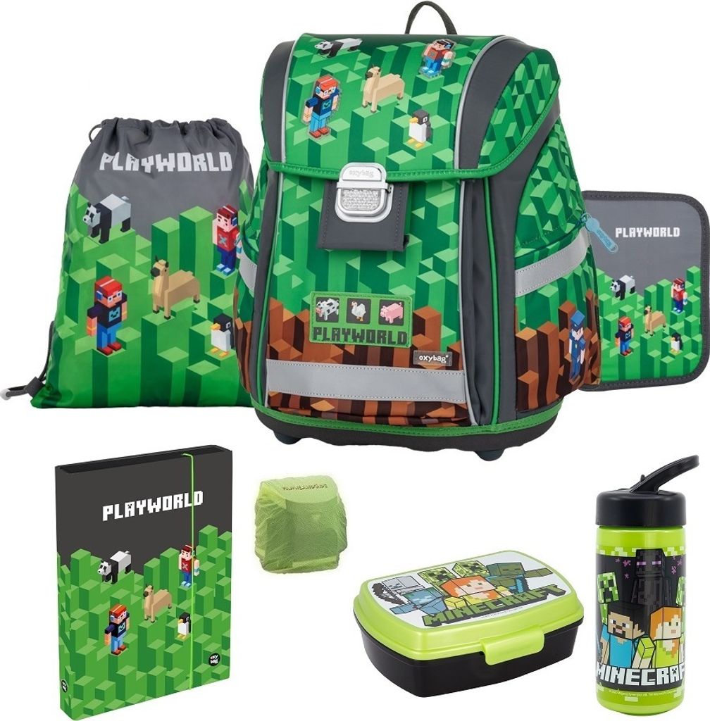 Playworld Gaming Pixel Schulranzen Set 7-teilig mit Produktbild 1