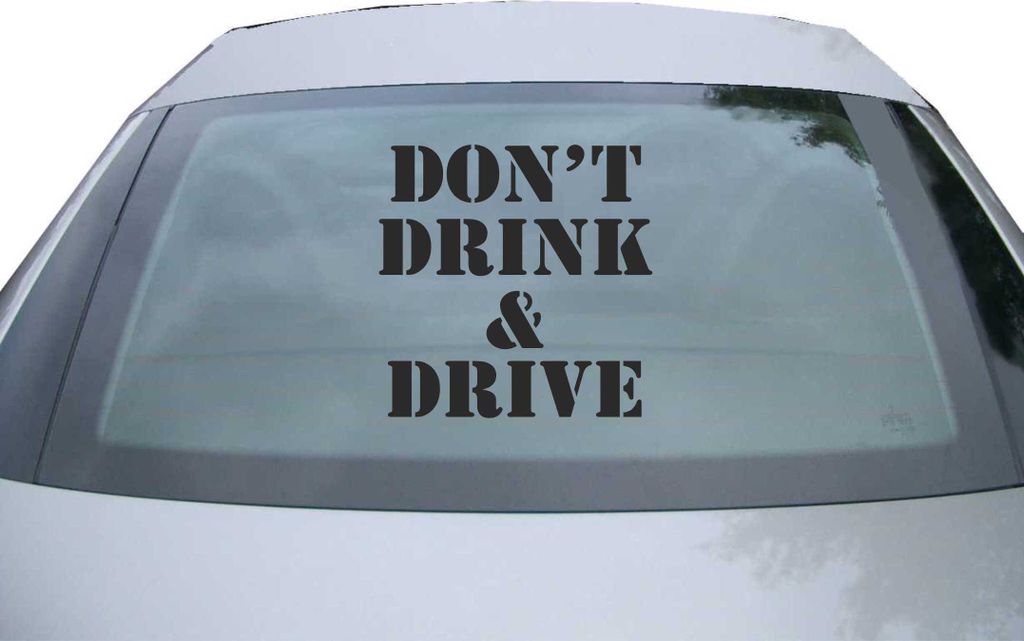 Indigos UG - Aufkleber Heckscheibe & Motorklappe DE7104 - schwarz - 600x600 mm - Dont drink and drive - Auto Scheiben Fenster Heckklappe Tuning Rac...
