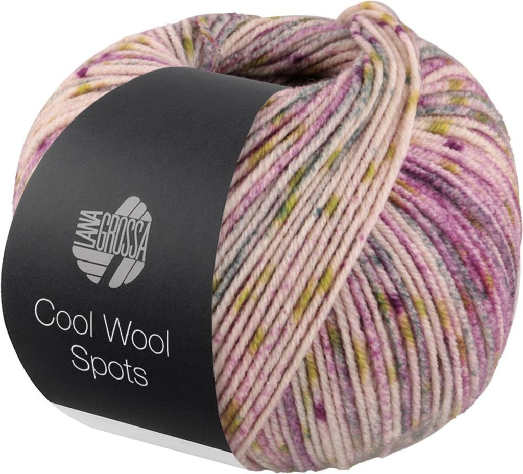 Lana Grossa - Cool Wool Spots 5003 creme dunkelfuchsia Produktbild 