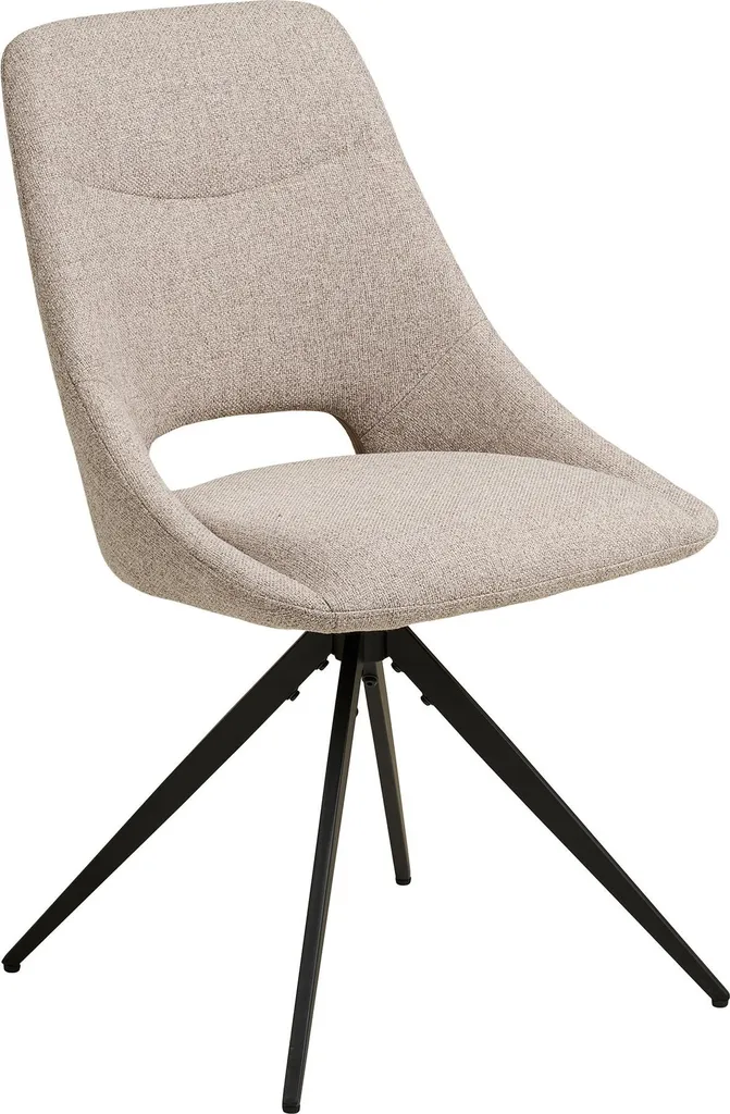 Chaise de salle à manger en tissu sable Beta - Confort et pieds en métal