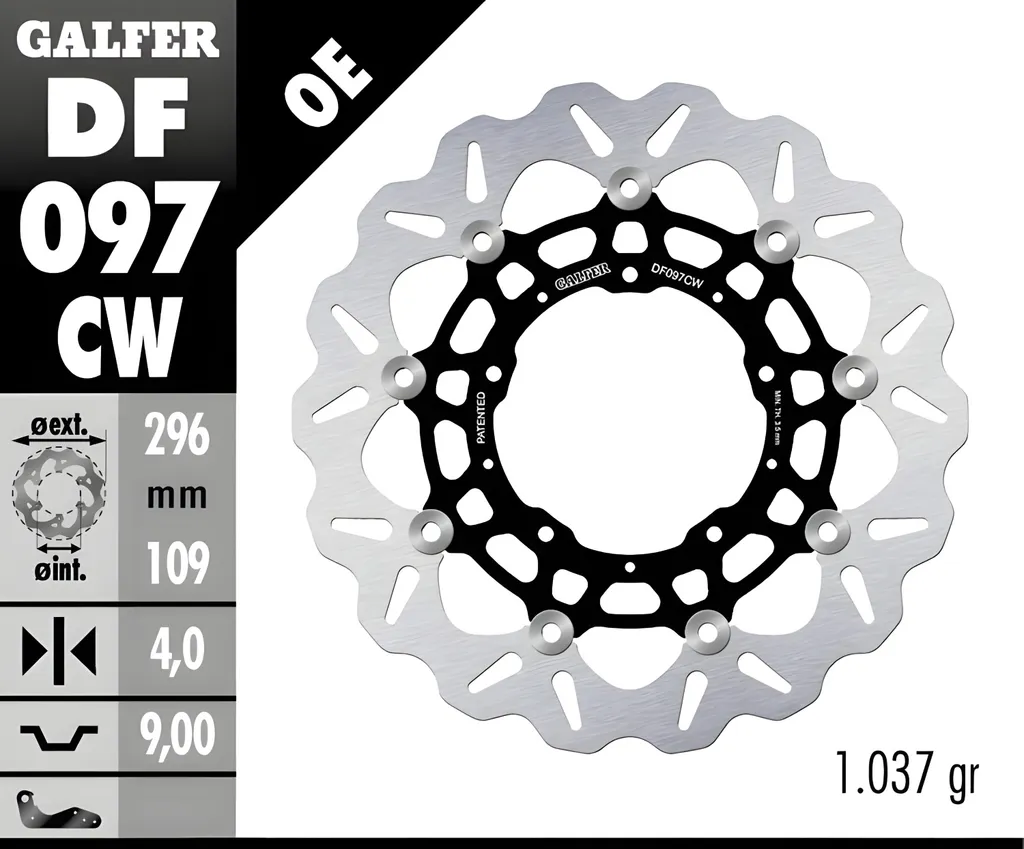 Disques de frein Galfer WAVE DF097CW performance avant pour Honda X-ADV 750
