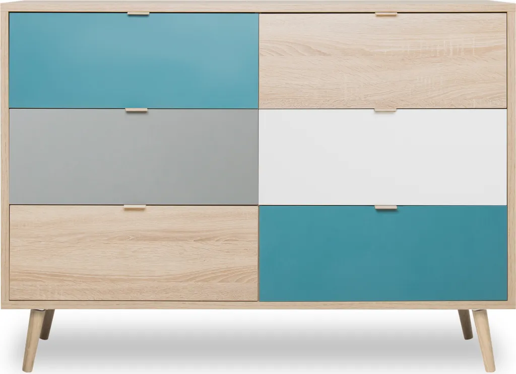 Buffet Commode Cuba Scandinave en Bois Clair pour Salon et Séjour