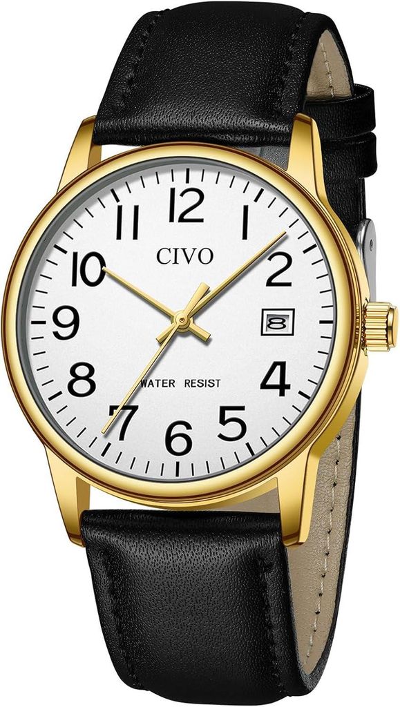 Watch Klassisch Analog Armbanduhr Herren Wasserdicht Herrenuhr aus Edelstahl mit Datum Groß Zahlen Herren Uhren Geschenke für Männer