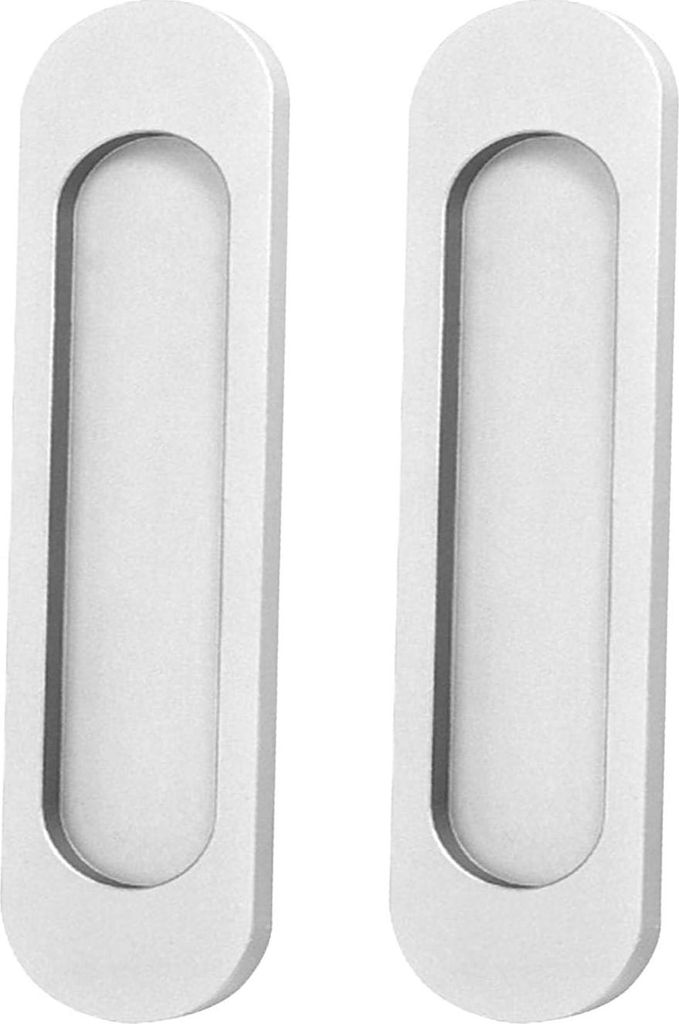 150mm/6 Ovale Schuifdeur Trekt mit Verzonken Rechthoekige Aluminium Flush Pulls - 2 Stuks inklusive Montage Stickers - Für Schranktüren Fenster S...