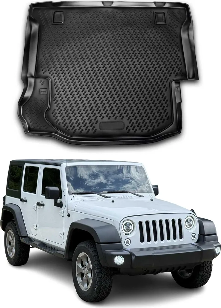 Tappetino per stivali Fodera per stivali per Jeep Wrangler 2007-2017 Gomma TPE Nero