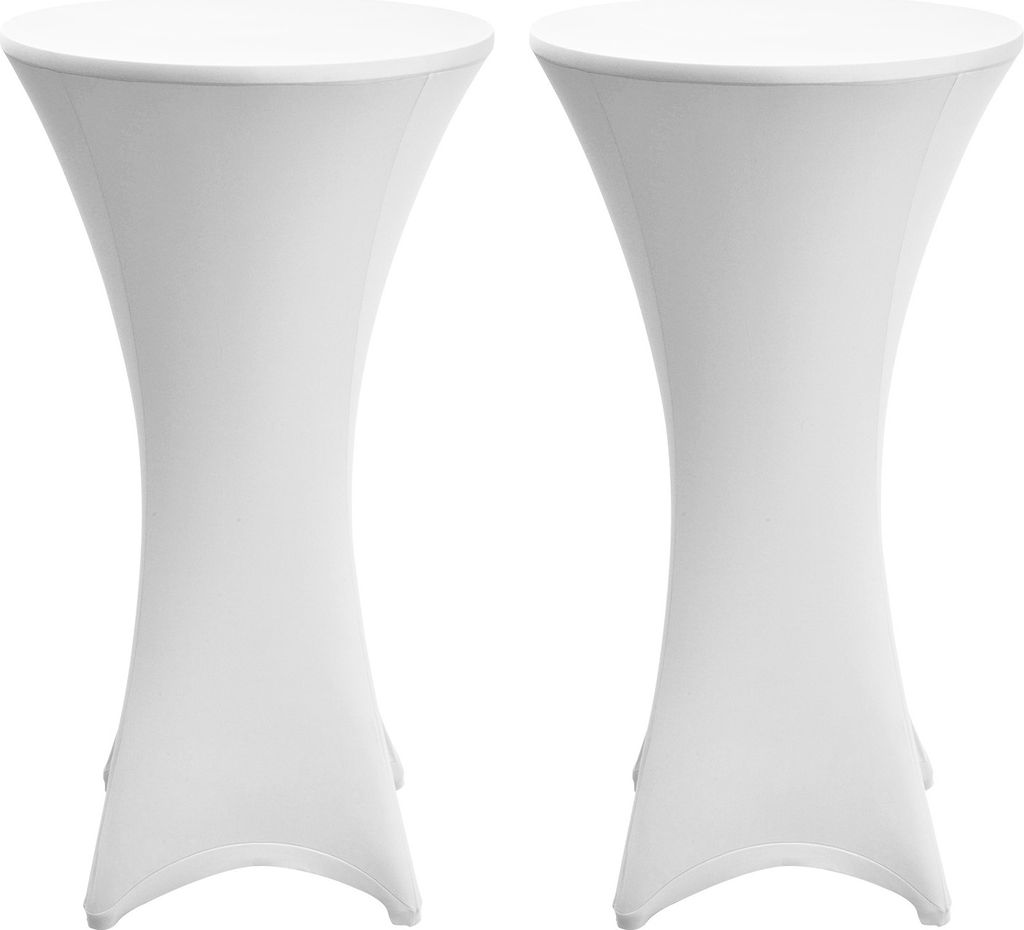 2er Set Beautissu Stella Stehtischhusse Stretch Ø 60cm