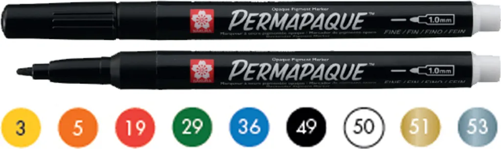 Marqueur Noir Opaque Permapaque Sakura - Encre Pigmentée sans Odeur